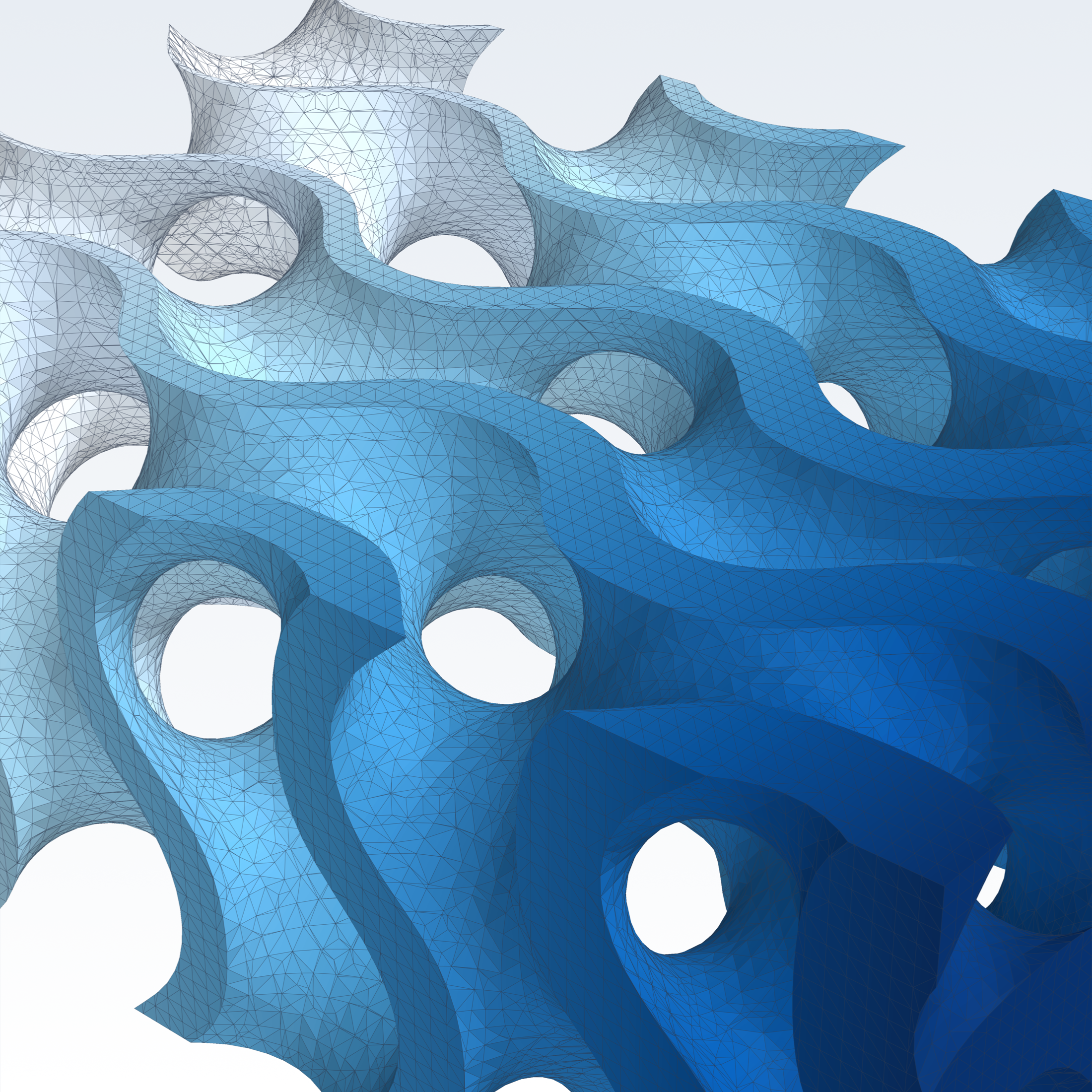 Conforming triangular mesh of a graded gyroid